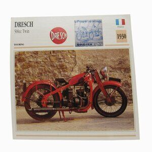 Dresch 500cc Twin Touring France 1930 Motorcycle Spec Card